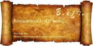 Bocsanszki Ámon névjegykártya